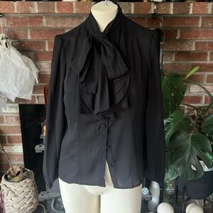 NY&Co Pu55y Bow Secretary Blouse